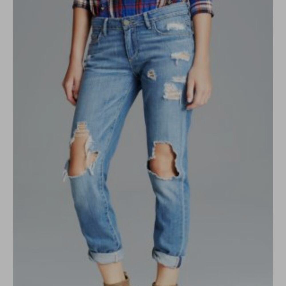 Paige Jeans Jimmy Jimmy Skinny Patchwork Blue Jeans